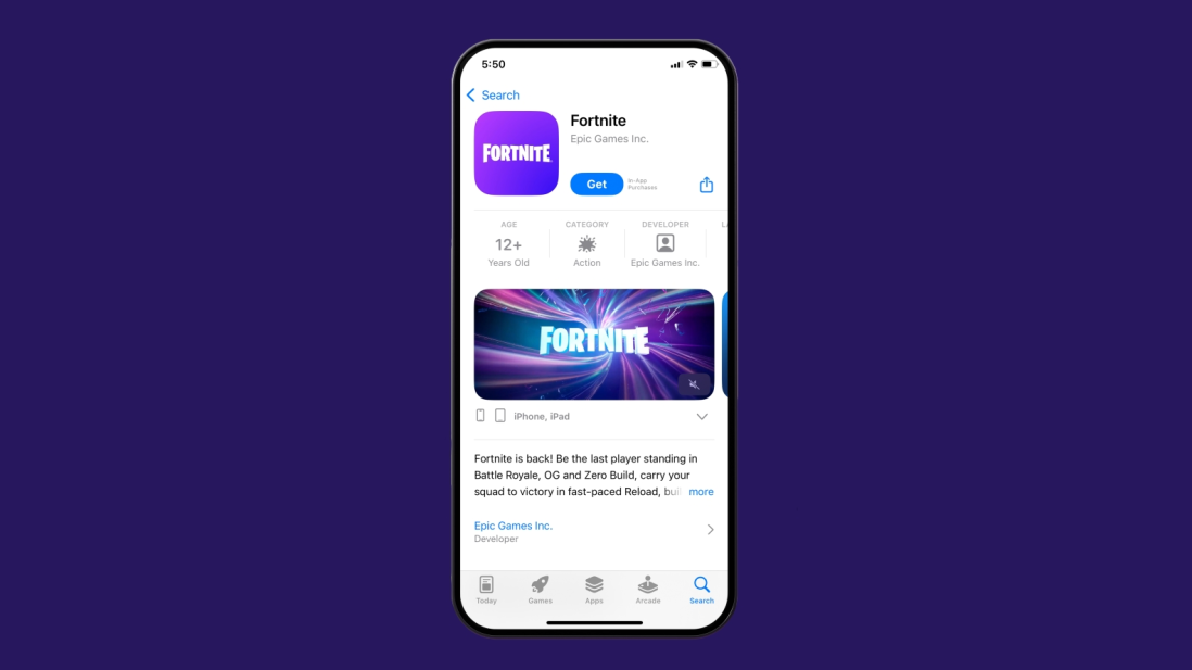 Fortnite is back on the US App Store Fortnite is back on the US App Store